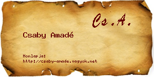 Csaby Amadé névjegykártya